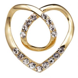 Sjaal gesp hart goud 3.7x3.7cm