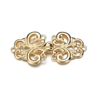 Gold baroque flowers haak en oog vestklemmen