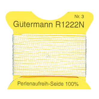 Rijgzijde voor parels wit nr.3 0,3mm van GUTERMANN 039.667749