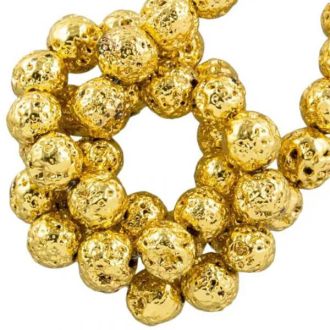 Lava Electroplated kralen 4-5 mm goud DB H249