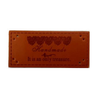 Leren Handmade label It is an only treasure 50x25mm