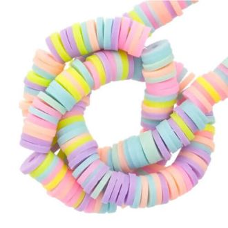 Polymeer Kralen (6 x 1 mm) Mix Color Pastel (300 Stuks) DB I014