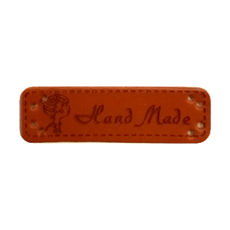 Leren Handmade label meisje 50x14mm 