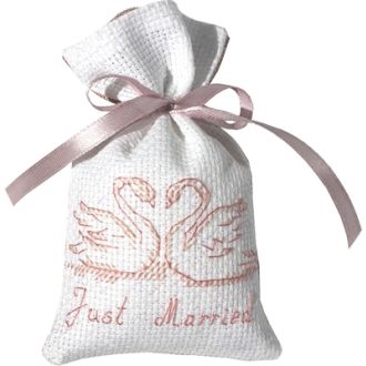 Kruidenzakje borduurpakket Just married swans STITCHCOMPANY ls-pm1212