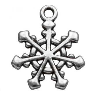 Bedel Sneeuwvlok (20 x 17 mm) antiek zilver