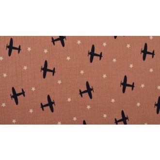 Hydrofiel met vliegtuigen 100% katoen 135cm breed van WOUTERS mp-138