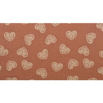 Hydrofiel met hartjes 100% katoen 135cm breed van WOUTERS mp-35