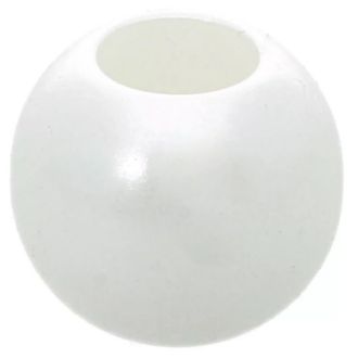 Ronde imitatie parel kraal 15x11mm wit PC MT021347