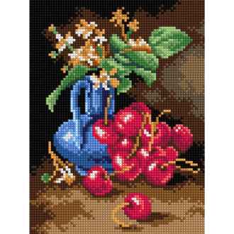 Stilleven kruissteek bedrukt borduur gobelin 24x18cm van ORCHIDEA 089.2852F