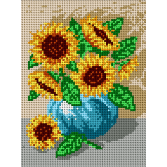 Zonnebloemen kruissteek bedrukt borduur gobelin 24 x 18cm van ORCHIDEA 089.1324F
