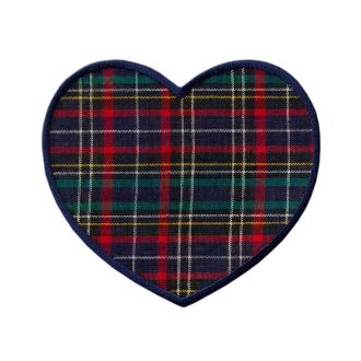 Hart schotse ruit elleboog- of kniestukken applicatie blauw MONO QUICK 12242 