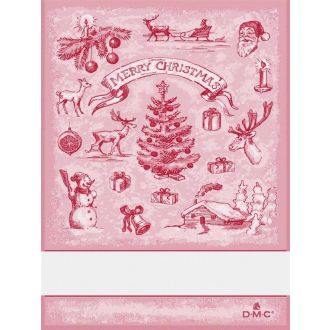 Keukenhandoek Kerstlandschap rood 60x60cm van VERACHTERT 0196824