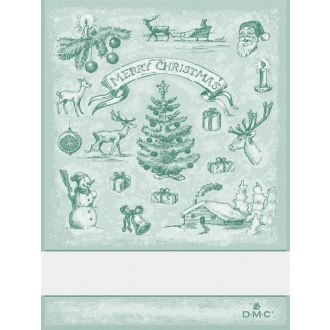 Keukenhandoek Kerstlandschap groen 60x60cm van VERACHTERT 0196824-1