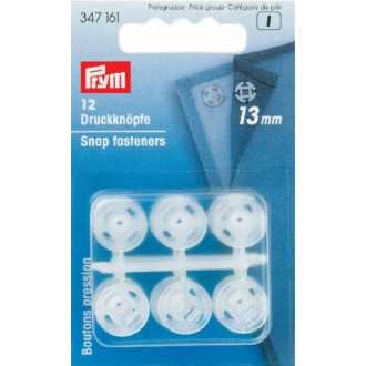 Drukknopen 13mm wit van PRYM 022.347161