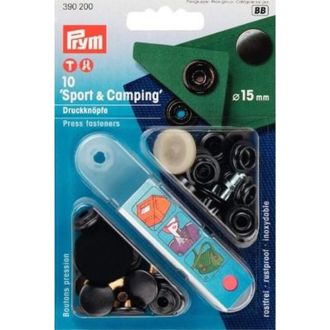 Drukknopen 15mm zwart van PRYM 022.390200