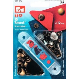 Drukknopen 12mm bronskleurig van PRYM 022.390334