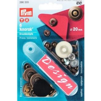 Drukknopen 20mm bronskleurig van PRYM 022.390355