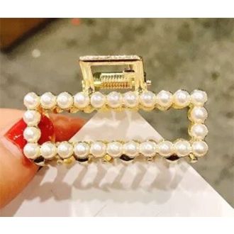 Gouden haarklem hartje strass