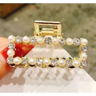 Gouden haarklem hartje strass