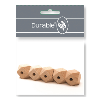 Houten hexagon kralen 10mm 5stuks van DURABLE 020.1031