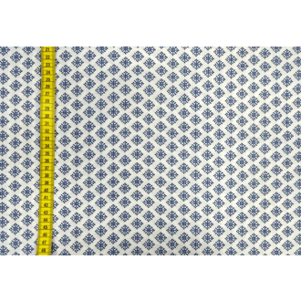 Blauw witte geometrische stof 100% katoen 150cm breed van RESTYLE