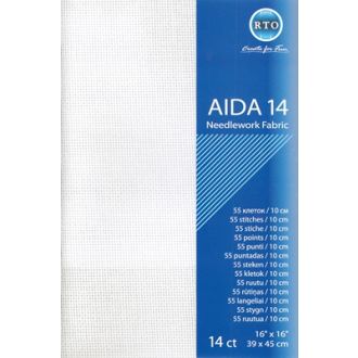 Borduurstof aida 14 count wit 39x45cm STITCHCOMPANY rto-a14-100