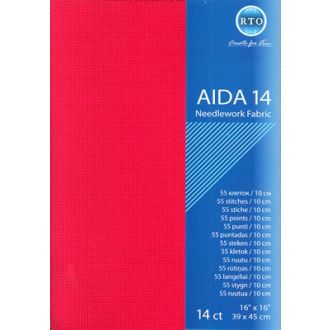 Borduurstof aida 14 count rood 39x45cm STITCHCOMPANY rto-a14-954