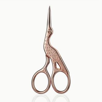 Borduurschaartje ooievaar zilver 10cm