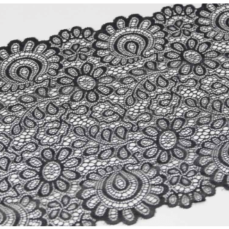 Elastische kant paisley patroon 20-22cm breed 3m lang