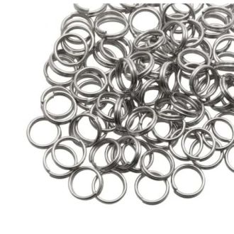 Stainless Steel Splitringen (8 x 1.2 mm) Antiek Zilver (100 Stuks) van DB P201