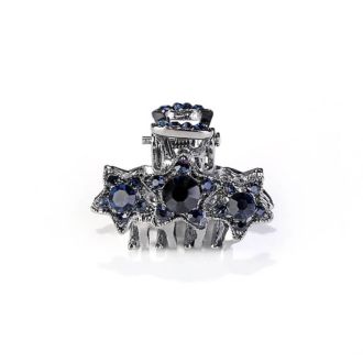 Sterren metalen haarklem met blauwe strass steentjes