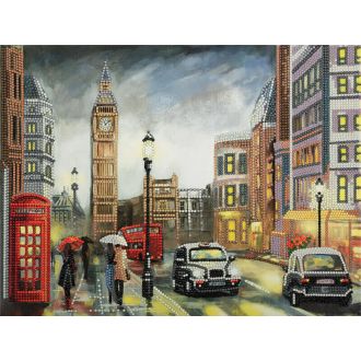 DIAMOND PAINTING FRAMED - RAINY LONDON van STITCHCOMPANY fc-alpd-003