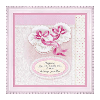 Borduurpakket baby girl schoentjes 21x21cm van STITCHCOMPANY ri-pt0081