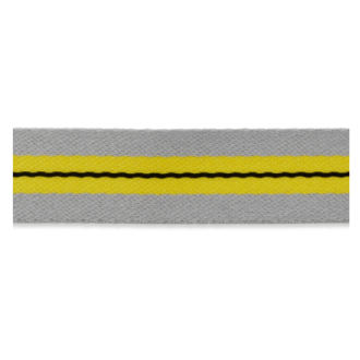 Band met streep grijs geel 15mm van UNION KNOPF 4339