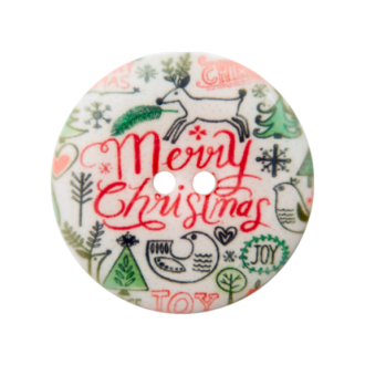 Kerstknoop Merry Christmas 28mm van UNION KNOPF 453741