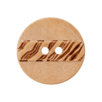 Houten knoop met streepjes van UNION KNOPF 453828