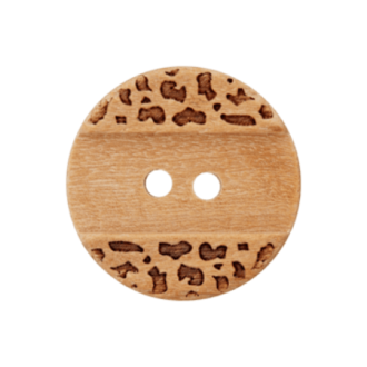 Houten knoop luipaard met UNION KNOPF 453829