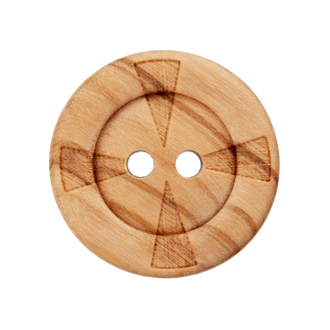 Houten knoop met driehoekvormpjes van UNION KNOPF 453514