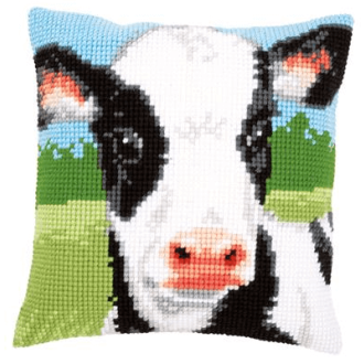 Koe kruissteek borduurpakket kussen 40x40cm van VERVACO PN-0157738
