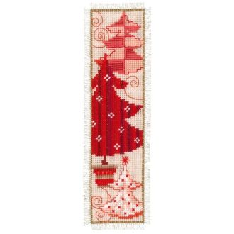 Kerstballen borduurpakket bladwijzer 6x20cm van VERVACO PN-0021863