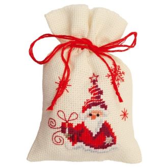 Kerstman kruissteek borduurpakket zakje van VERVACO PN-0144326