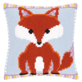 Fox Brown Purple kruissteek borduurpakket kussen 40x40cm van VERVACO PN-0149234