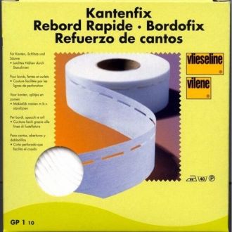 Kantenfix wit plak band met stanslijn 40mm van VLIESELINE 025.235030