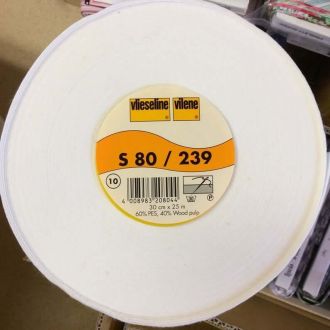 S80 middelzwaar stabiel naaibaar vlies 90cm breed van VLIESELINE 025.S80