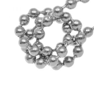 Stainless Steel Bolletjesketting 3mm Antiek Zilver 1 meter DB Y1403