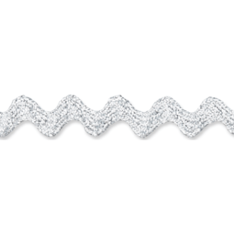 Zigzag sierband glitter goud en zilver 8mm van UNION KNOPF 128