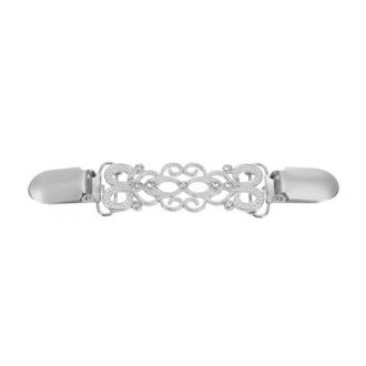 Strass clip voor vest zilver134x23mm