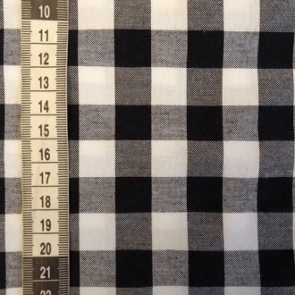 Zwart witte ruit stof 100% katoen 145cm breed