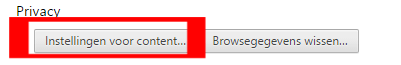 Chrome instellingen voor content