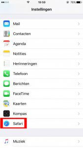 Safari instellingen
